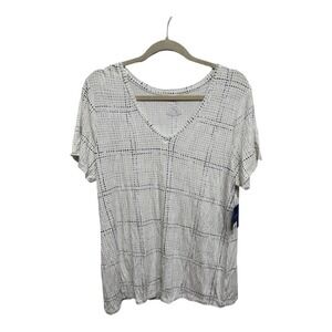 Apt 9 Essentials White Shimmer Basic VNeck NWT Size XL Layering Minimalist